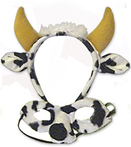 cow party headband mask set