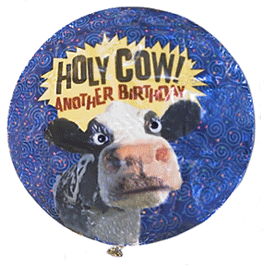 cow party mooving eyes mylar balloon