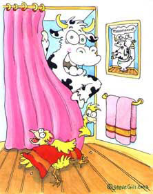 cow shower art