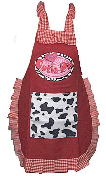cow kids party apron