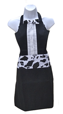 cow tuxedo waiter apron