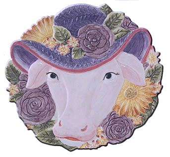 cow easter plate