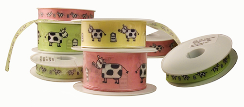 cow party colored ribbon