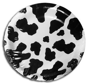 cow party paper Holstein pattern plate