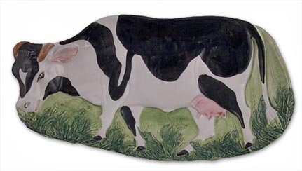 cow serving tray dining