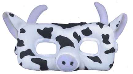 kids cow party mask