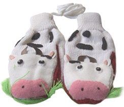 cow kids mittens