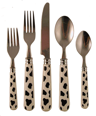 cow knife spoon fork utensils flatware