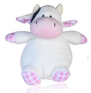 cow kids pink plush
