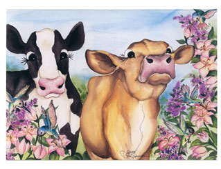 brown cow greeting card