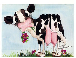 cow udder greeting card