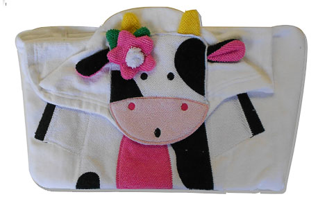 cow infants hooded towel