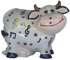 cow kids porcelain bank