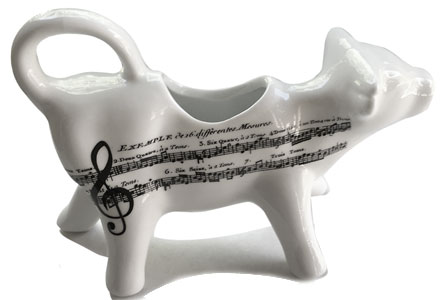cow music note pattern creamer