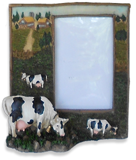 cow farm picture frame