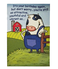cow over the hill birthday card