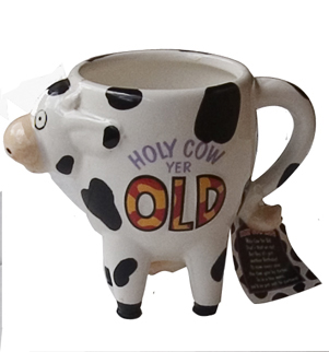cow birthday old mug