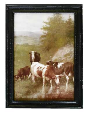 brown cow painting