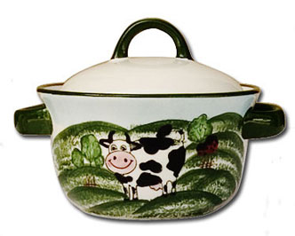 cow kitchen porcelain pasture design