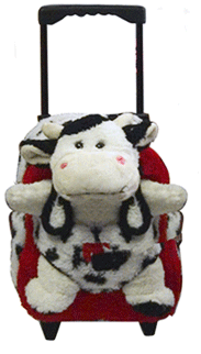 cow kids red backpack