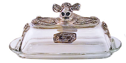 cow silver butter dish