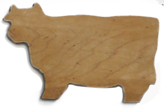 small cow wood serving tray