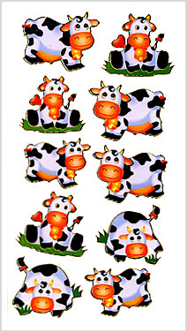 cow party stickers