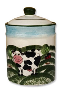 cow porcelain pasture jar