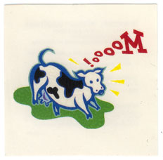 cow party temporary tatoo kids