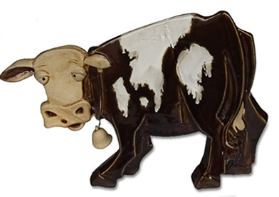 cow glass statue