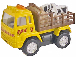 cow yellow die cast truck