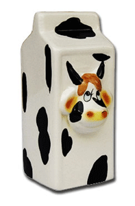 cow kitchen porcelain milk carton