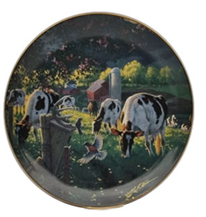 farm cow plate