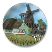 cow kitchen blue willow magnet