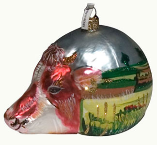 cow Christmas Ornament