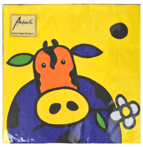 cow party colorful napkin